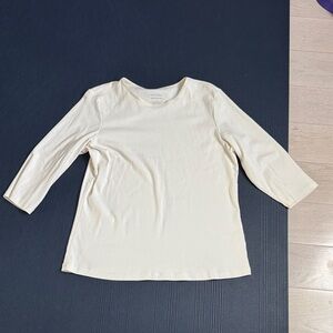 christopher & banks Cream Layering Tee - XL, 3/4 sleeves